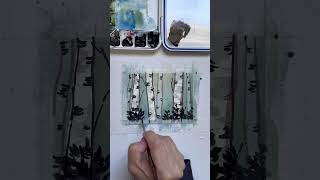 Watercolor Birch Trees, tutorial by @LetsMakeArt #watercolor #watercolorpainting #watercoloreffect