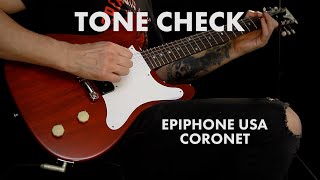 Video thumbnail for TONE CHECK: Epiphone USA Coronet Guitar Demo | Cream City Music by Cream City Music