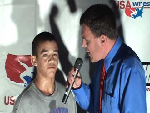 Junior Freestyle 112 pound champion Freddie Rodriguez of Michigan
