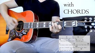 Skillet - Watching for Comets Guitar Cover w/Chords on screen