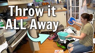 Throwing it ALL AWAY in 2025 (Kitchen Declutter + Organize)