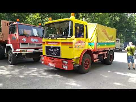 MAN F7 13.230 Leoparden - Spur Schausteller Lkw @ Nebelhöhle Oldtimer Lkw Treffen 2022