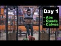 Abs, Quads, Calves Workout - Day 1 | Fat Loss & Muscle Building Program | Bodybuilding