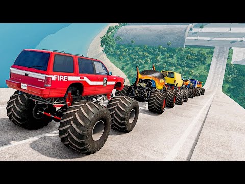 Epic High Speed Monster Jumps #173 | Monster Trucks & Cars - Beamng Drive