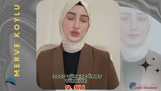 TÜRKİYE 9. SU - 2025 Özdil Akademi UZEM TÜRKÇE ÖABT TÜRKİYE 9.SU MERVE