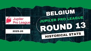Belgium | Jupiler Pro League Stats Round 13 2025-26 | Historical Stats | OverGolStats