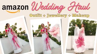 Wedding Season Amazon HAUL | Organza Saree & Pearl set Choker | Review | Products under INR 4999