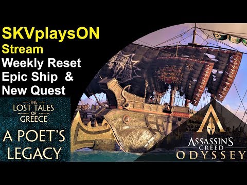 SKVplaysON - AC Odyssey - New Quest - Weekly Epic Ship & WARFRAME , Stream, PC [English] Game Play