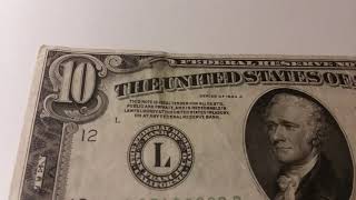 1934 small head ten dollar bill