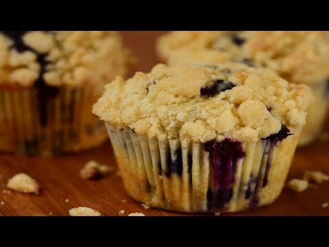 Blueberry Streusel Muffins Recipe Demonstration - Joyofbaking.com