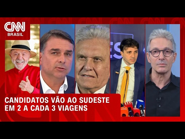 Eleições 2026: candidatos vão ao Sudeste em 2 de cada 3 viagens | CNN AGORA