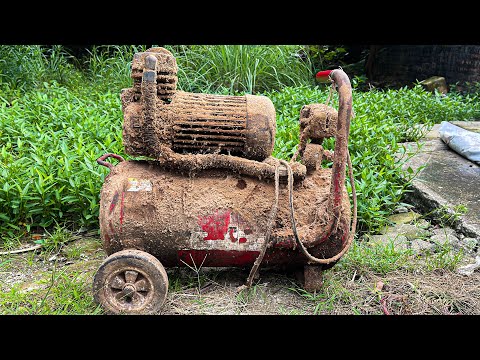 💡 Restoration Of Old Rusty Air Compressor //  Restore Complete Classic Air Compressor