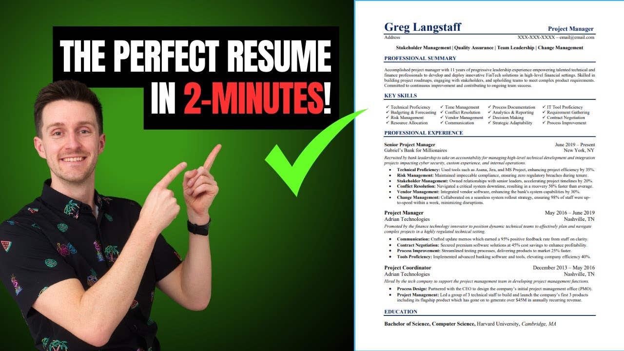 Writing the Perfect Resume in 2-Minutes (How To With Templates and Examples)