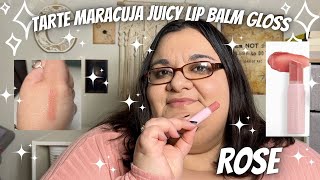 ✨Tarte Maracuja Juicy Lip Balm Gloss✨ Rose (Soft Pink Beige) l l Swatch l Try On