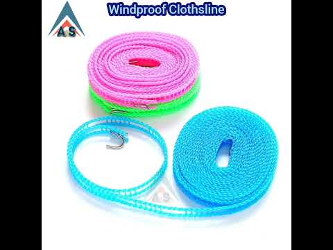 Multicolor Anti Slip Clothes Washing Line Drying Nylon Rope with Hooks,  50-100 m/reel, 5 mm at Rs 30/meter in Thane