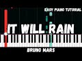 Bruno Mars It Will Rain Easy Piano Tutorial