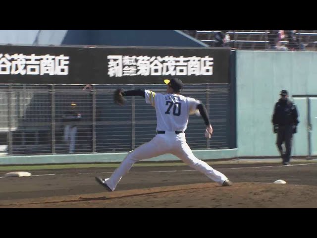 【春季キャンプ紅白戦】見逃し三振!! ホークス・田上奏大 2回を投げ、無失点に抑える好投!!  2023年2月16日 福岡ソフトバンクホークス