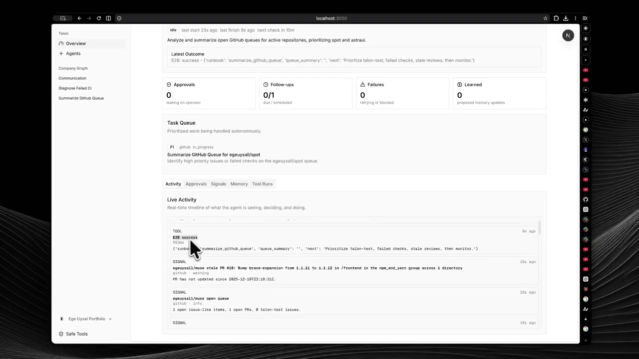 Talon project preview