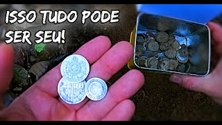 Uma CÁPSULA DO TEMPO enterrada (com MOEDAS DE PRATA!)