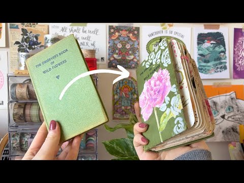 I turned an old book into an art journal! 📖✨ Altered book flip through