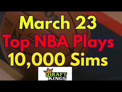 March 23 Top NBA Basketball DFS Plays based on 10,000 Simulations in Excel