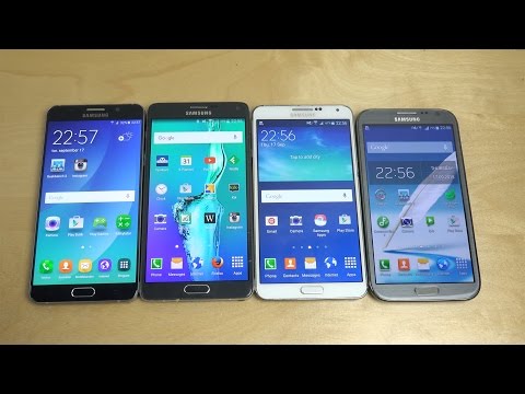 Samsung Galaxy Note 5 vs. Note 4 vs. Note 3 vs. Note 2 - Benchmark Speed Test! (4K)