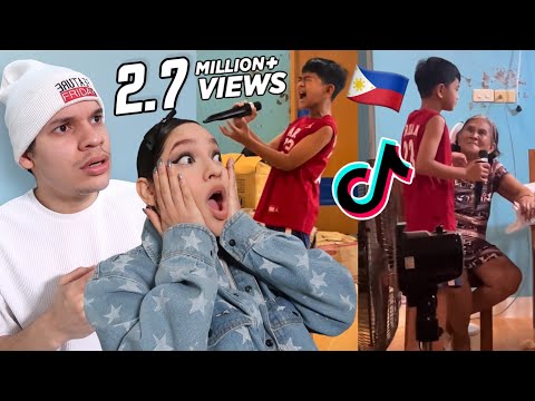 There's always a FILIPINO KID who is a better SINGER than you! Latinos react to Filipino Tiktoks