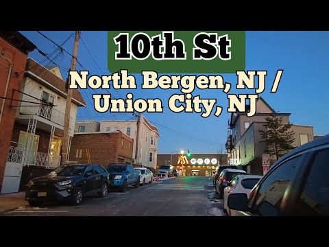 Walking on 10th Street from North Bergen to Union City in New Jersey, USA