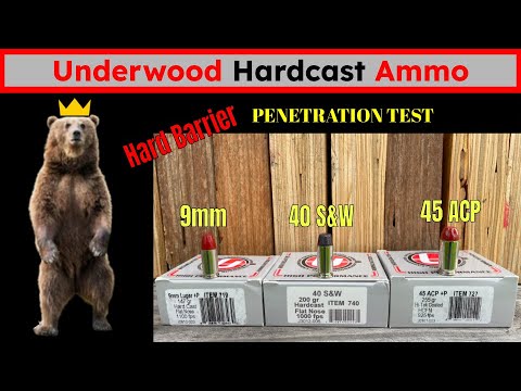Underwood Hard Cast Penetration Test: 9mm vs. 40 S&W vs. 45 ACP
