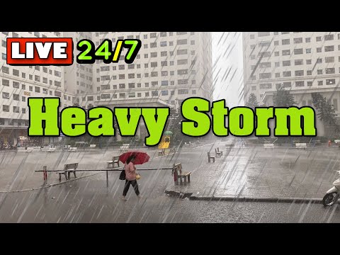 Heavy Raintorm Sounds - Continuous Rain and Thunder Sounds, Thunderstorm Rain for Sleeping, Relaxing