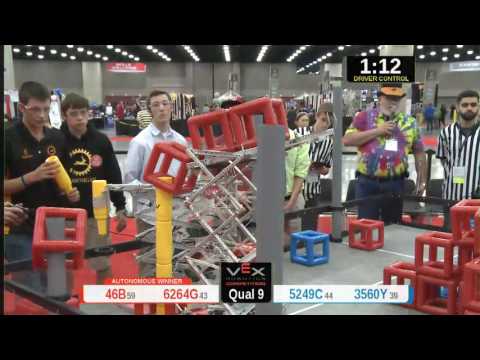 2015 VRC Tech Q9 - 46B 6264G vs 5249C 3560Y - 68 to 9 - VEX Worlds 2015 - Technology Division