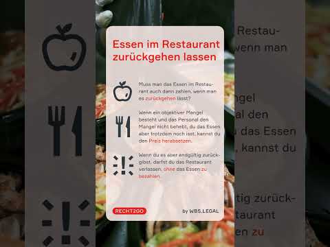 Essen zurückgehen lassen: Muss ich es trotzdem zahlen?​ 💸 | WBS.LEGAL #shorts