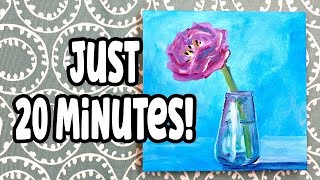 Beginners How to Paint a Glass Vase Real-time Acrylic Painting Tutorial