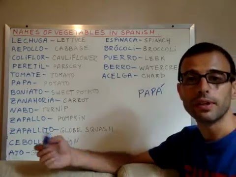 Free Spanish Lessons 114 - Names of vegetables in Spanish