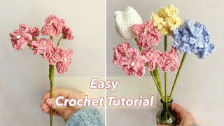 Easy Forget-Me-Not Crochet Flower Bouquet