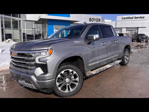 2026 Chevrolet Silverado 1500 Crew Cab Short Box 4-Wheel Drive High Country in Gray for sale at Boyer Chevrolet Lindsay Ltd. in Lindsay, ON