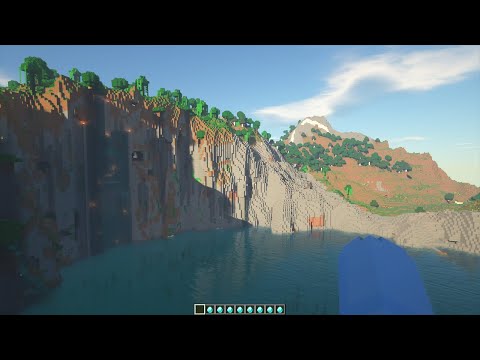 10:52 minutes of Building a Beautiful Waterfall in Minecraft (Relaxing)