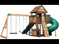 backyard discovery cedar cove wood swing set playground fort chalkboard telescope dual slide k