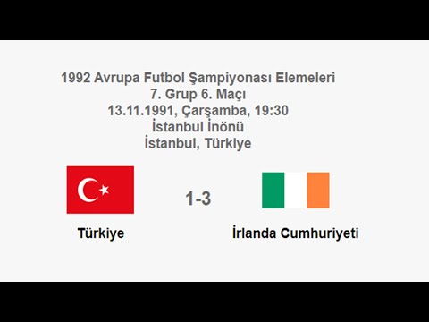 Turkey 1-3 Republic of Ireland 13.11.1991 - UEFA EURO 1992 Qualifying Round 7th Group 6th Match