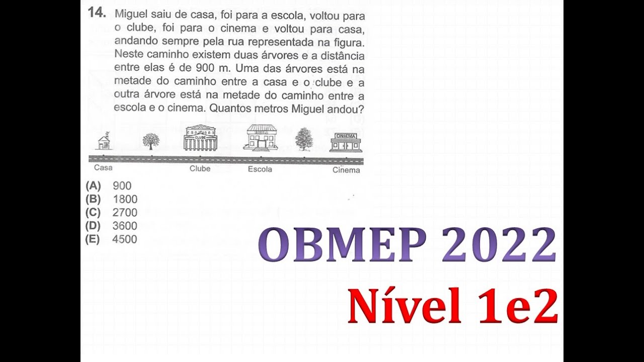 OBMEP 2022- Miguel saiu de casa, foi para escola voltou para o clube