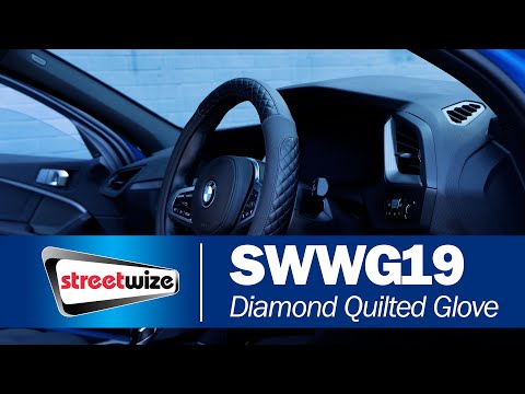 Streetwize Ultimate Steering Wheel Glove Diamond Quilted Black - SWWG19