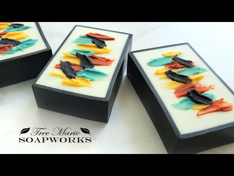 Framed Abstract Palette Knife Cold Process Soap (July 2021 Soap Challenge)