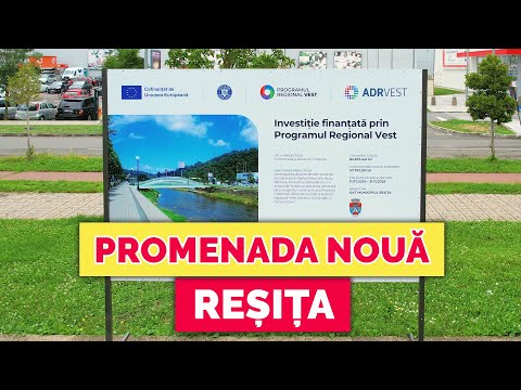 REȘIȚA VERDE: Stadiul lucrărilor la PROMENADA nouă + locație PASARELĂ pietonală!