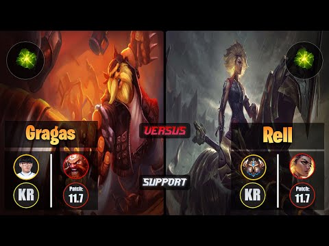 Hoit GRAGAS (Support) [Aftershock] VS RELL - Challenger KR Patch 11.7