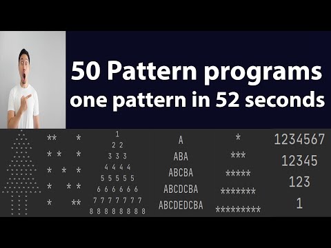 Python 50 Pattern Programs Built One Pattern In 52 Seconds