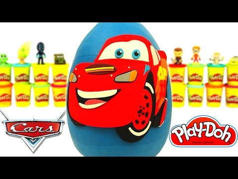 Huevo Sorpresa Gigante de Rayo McQueen de la Película de Disney Cars en Español de Plastilina