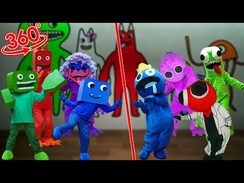 VR 360° NEW Rainbow Friends VS Garten Of Banban In Real Life 🎶 (Roblox Rainbow Friends)