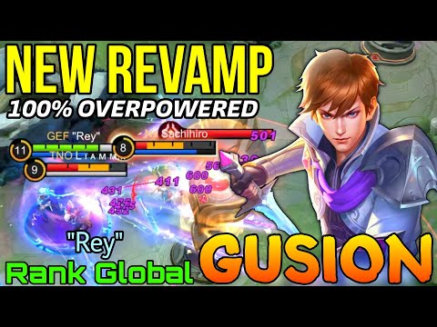 New Revamped Gusion is Overpowered?! - Top Global Gusion by "Rey" - Mobile Legends