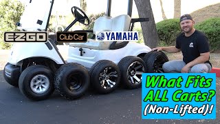 Wheels and Tires for Non-Lifted Golf Carts, EZGO, Club Car & Yamaha *What Fits No Lift!*