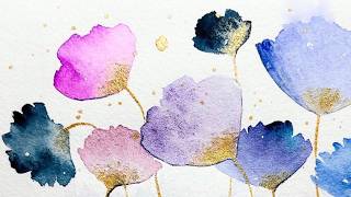 simple Watercolor Floral Painting | Step by Step Flower Landscape Tutorial